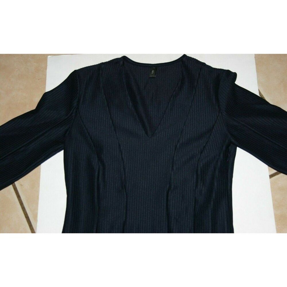 YAS dress Yascalice 2/4 womens medium v neck knee length blue